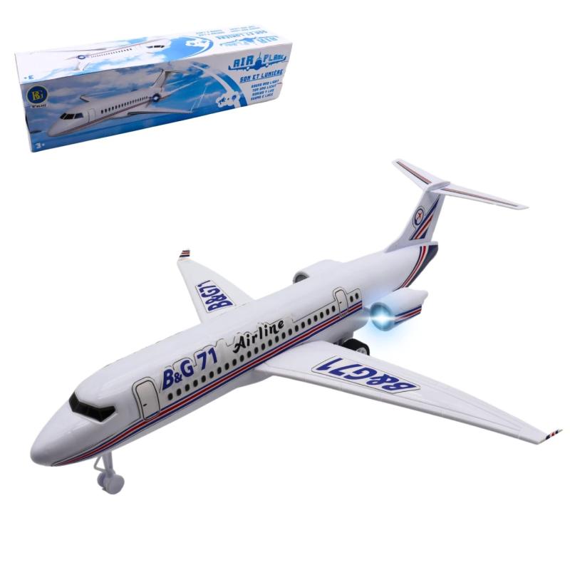 AVION DE LIGNE FRICTION 40CM SON & LUMIERE