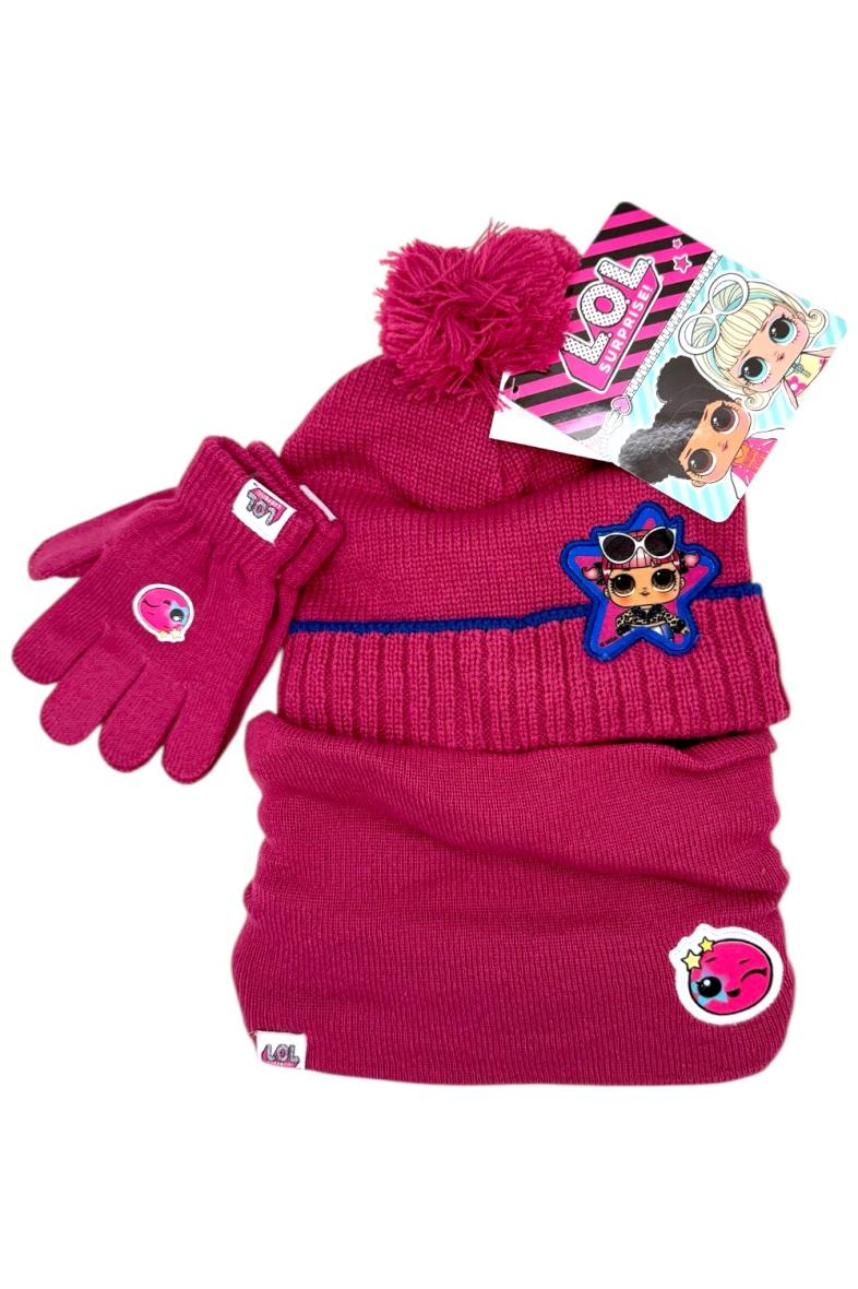 ENSEMBLE 3PCS BONNET + GANT + CACHE COU LOL LOL-19-144