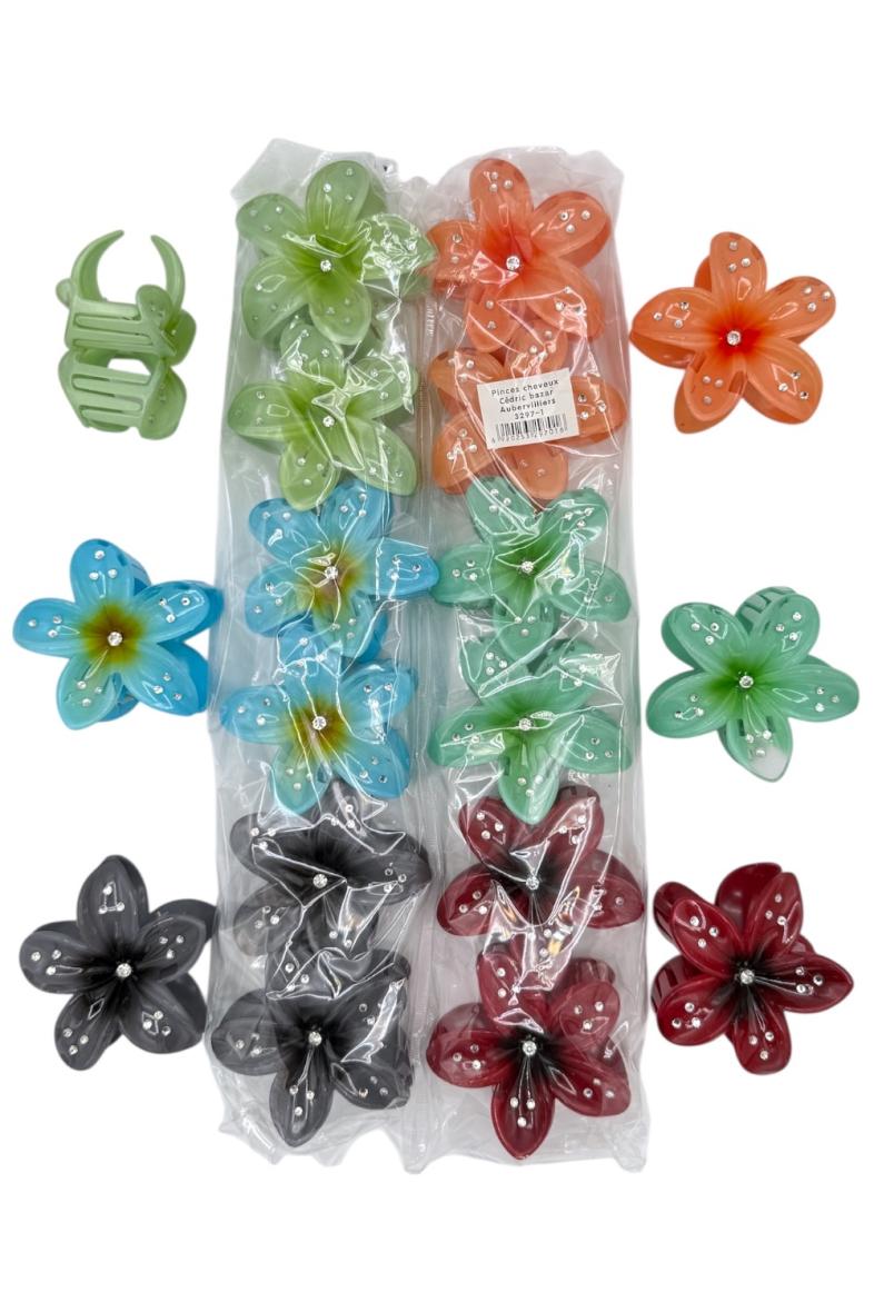 PINCE A CHEVEUX X12 FORME FLEURS N1