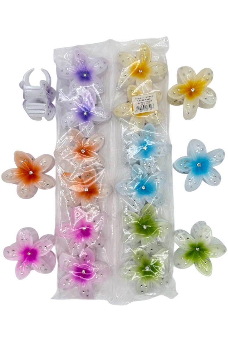 PINCE A CHEVEUX X12 FORME FLEURS N2