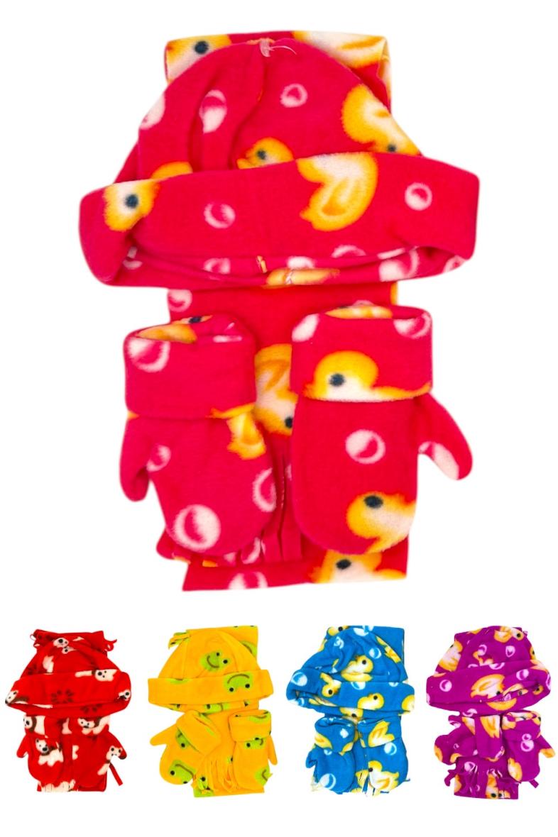 ENSEMBLE 3PCS BONNET + GANT + ECHARPE POLAIRE BEBE 0-2 ANS Couleur assorti