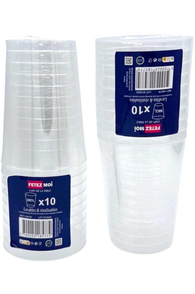VERRE PLASTIQUE REUTILISABLE 25CL X10