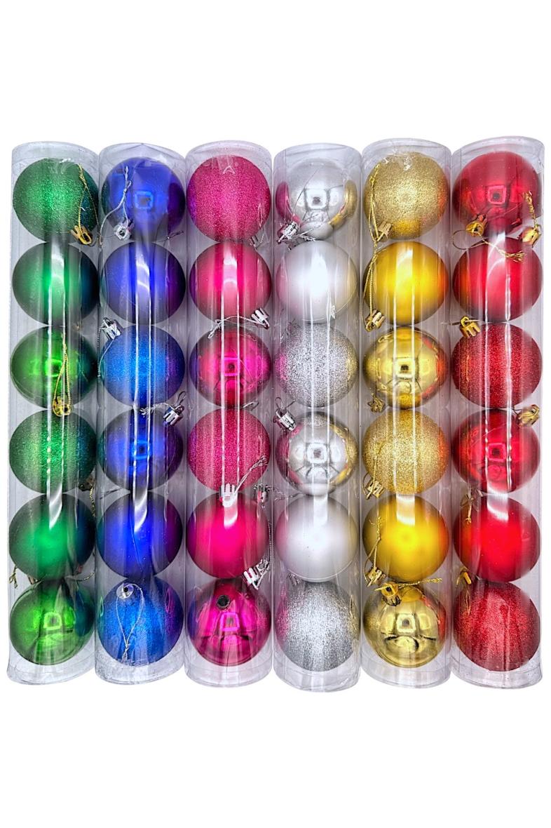 BOULE NOEL 6CM X6 6C ASS