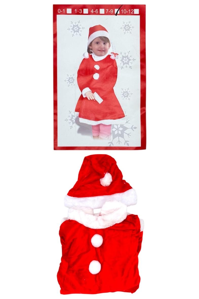 COSTUME NOEL FILLE 7-9 ANS ROBE + BONNET