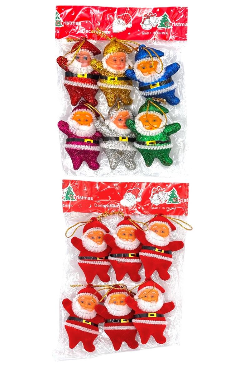 DECO NOEL PÈRE NOEL 6CM 6pcs à suspendre