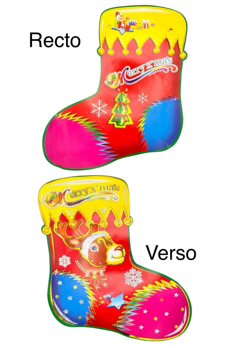 DECO NOEL PAPIER MOTIF BOTTES 38X40CM