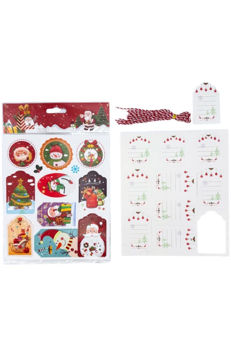 10 ETIQUETTES CADEAU NOEL avec attache à suspendre