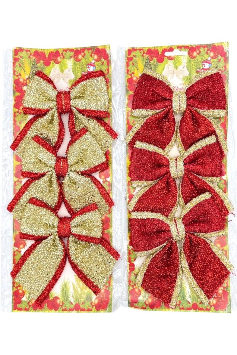 NOEUD NOEL 15CM X3 2C ASS