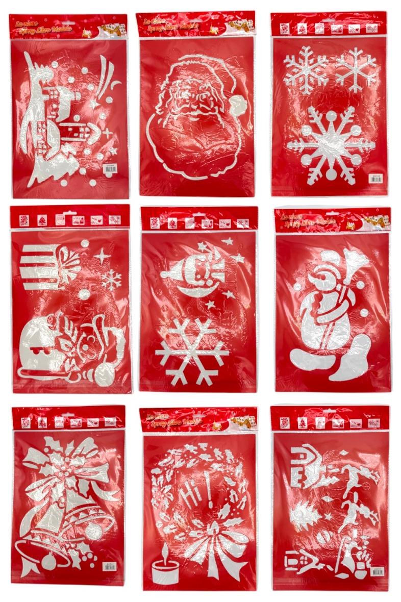 SACHET DE 2 POCHOIRS NOEL DIFFERENTS 34X25CM 12ASS