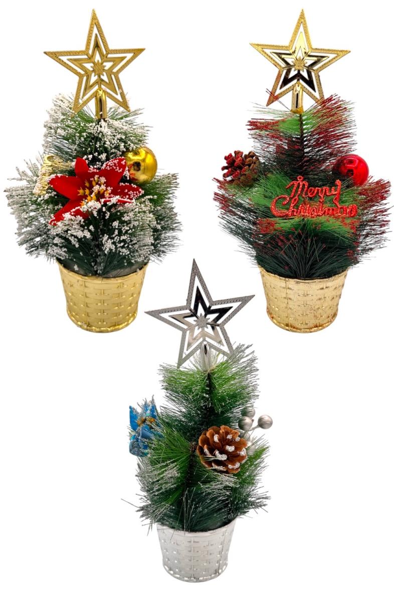 MINI SAPIN NOEL DECORE 30CM 3ASS