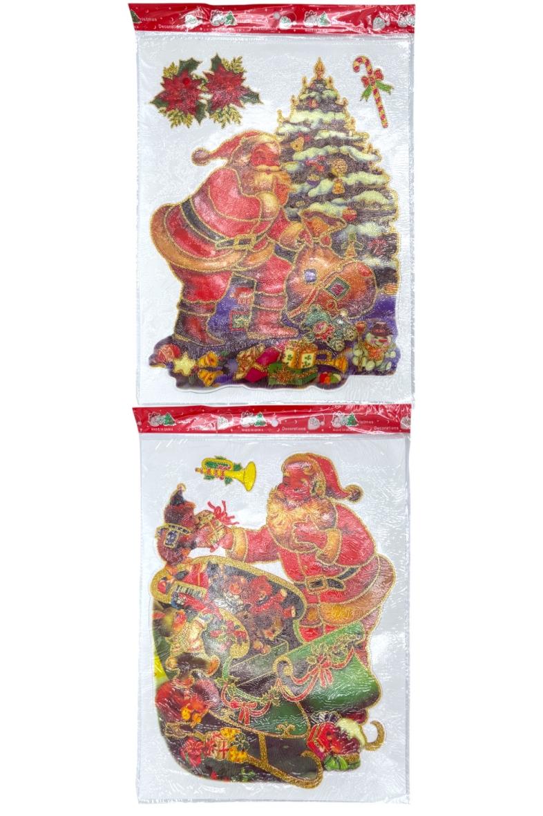 VITRAUX STATIQUE NOEL 29X39CM 4ASS