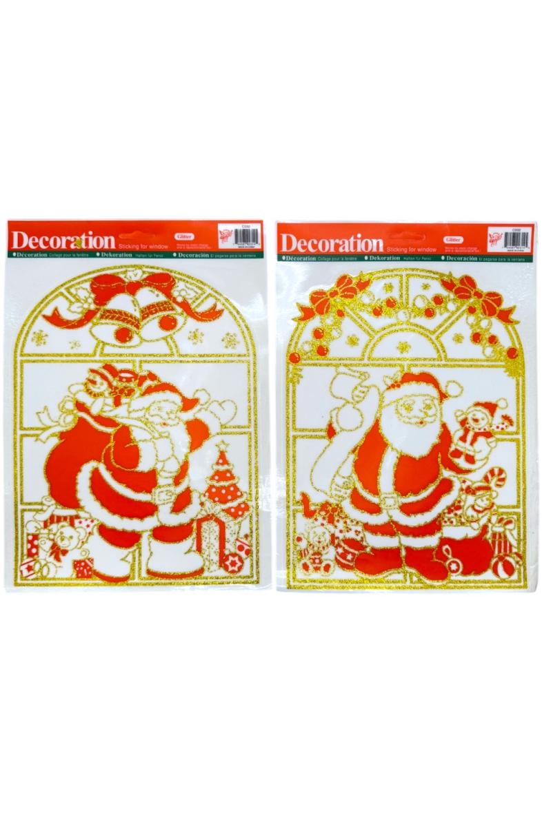 VITRAUX STATIQUE NOEL 22X28CM 4ASS