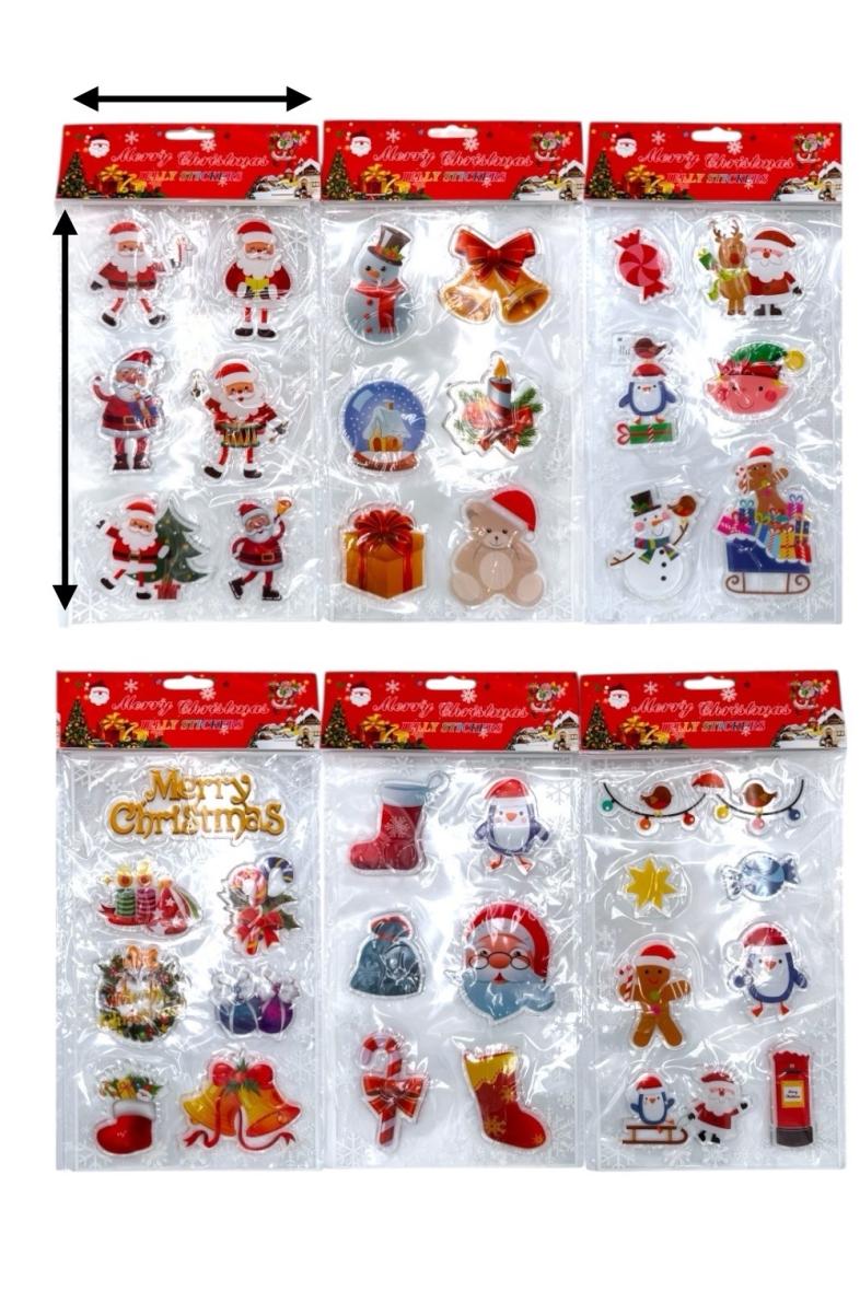 STICKER GEL NOEL X6 SACHET 15X24CM
