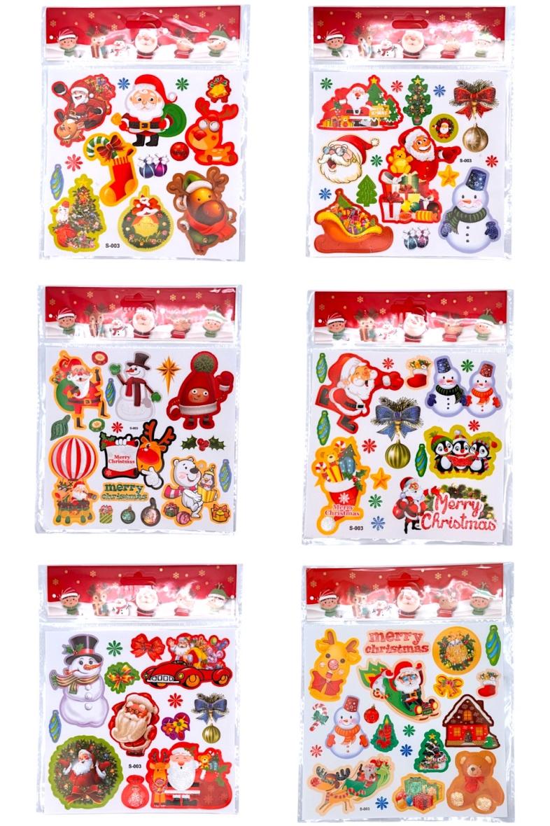 STICKER NOEL 18X18CM 6ASS