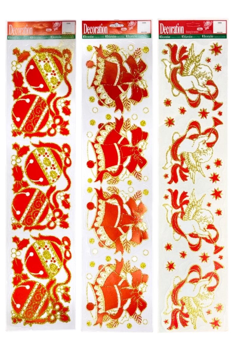 VITRAUX STATIQUE NOEL 14X58CM 3ASS