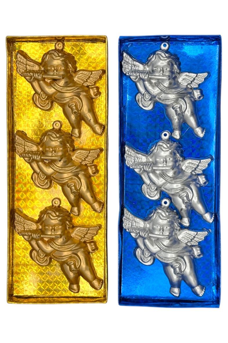 DECO NOEL ANGE 8CM 3pcs à suspendre 2C ASS