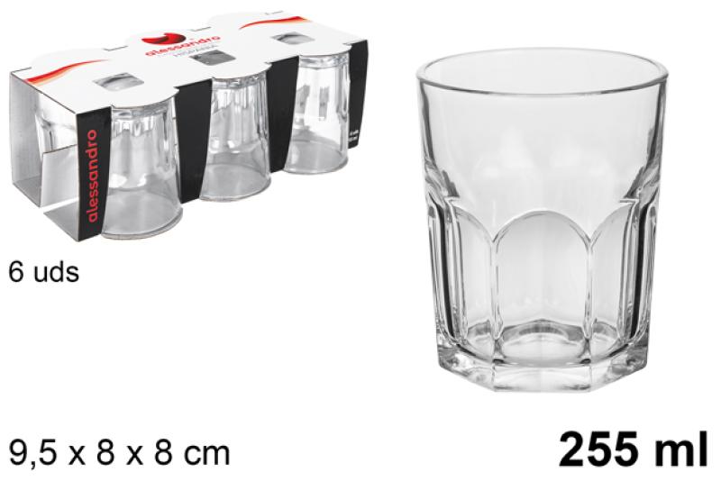 VERRE A EAU 255ML X6 HISPANIA