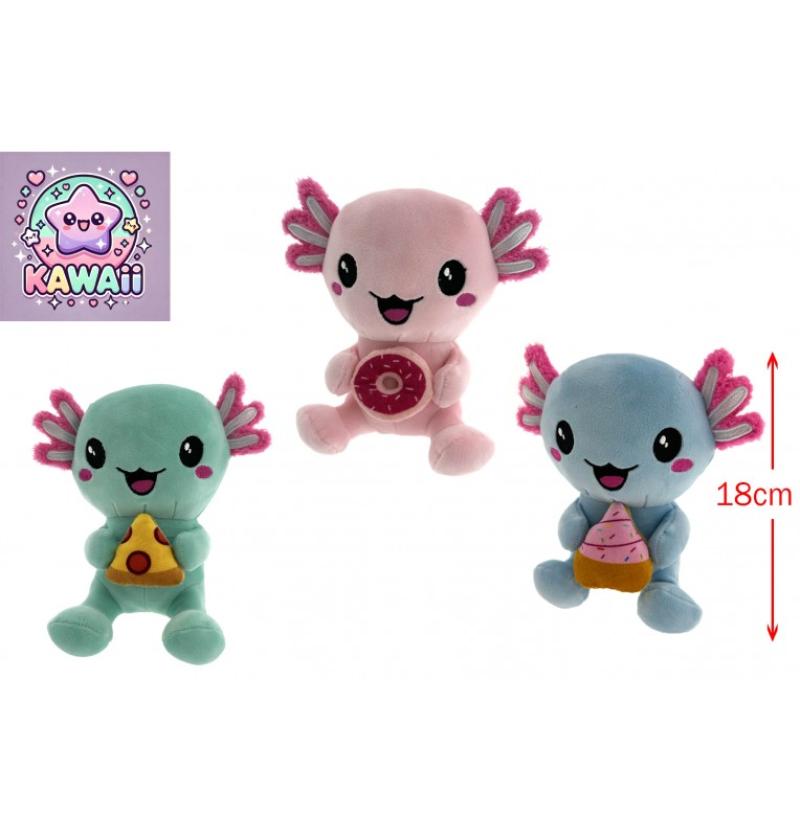 PELUCHE SALAMANDRE KAWAII H18CM 3ASS