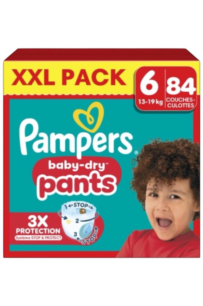 PAMPERS BABY DRY PANTS T6 (13-19KG) 84 Couches Culottes***
