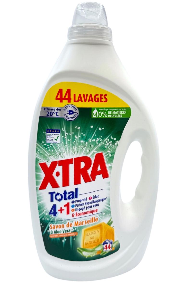 XTRA LESSIVE LIQUIDE 44D 1,98L Savon de Marseille & Aloe Vera