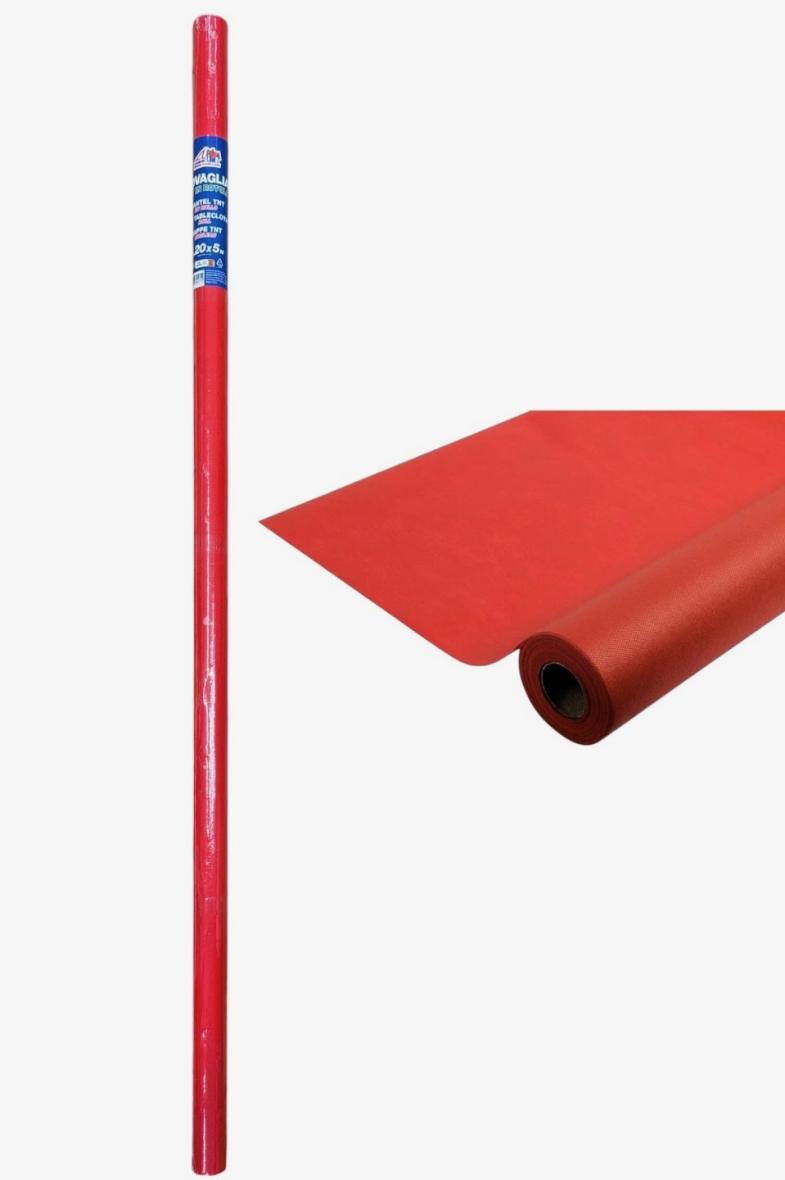 ROULEAU NAPPE PAPIER ROUGE 5X1.2M