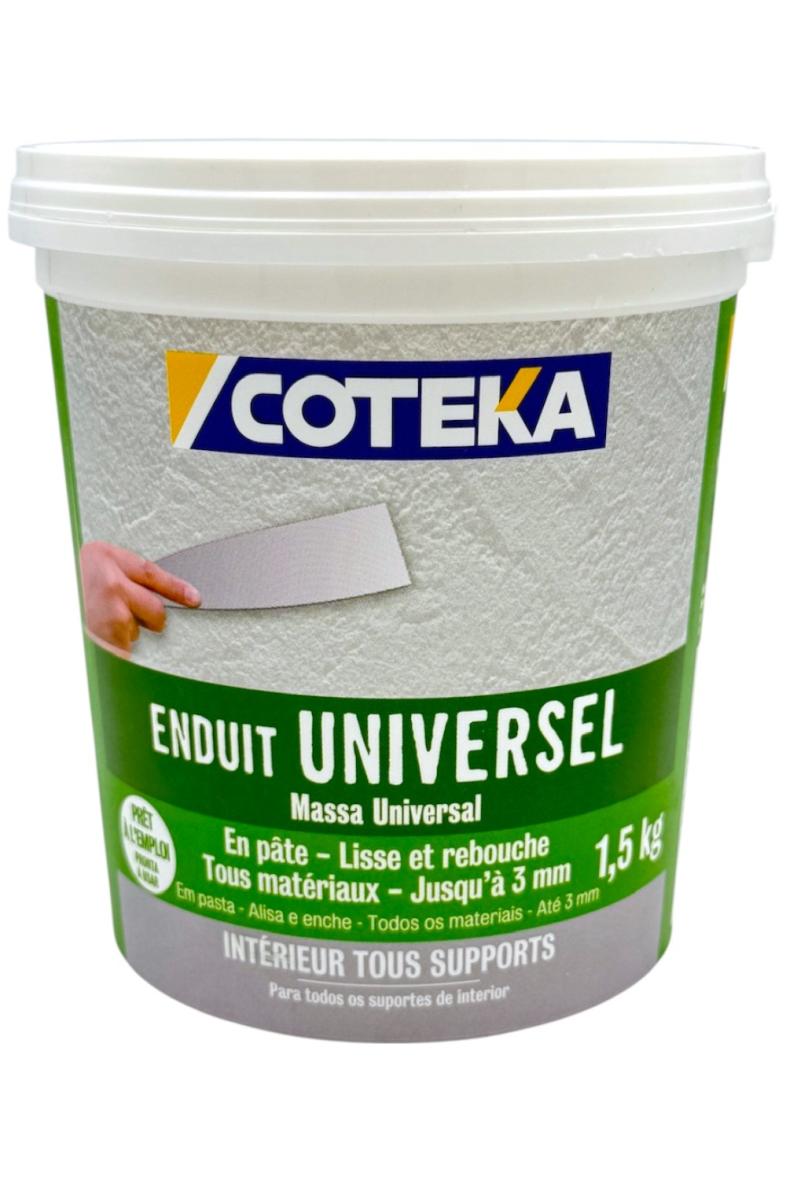 COTEKA ENDUIT UNIVERSEL PATE LISSE ET REBOUCHE POT 1,5KG