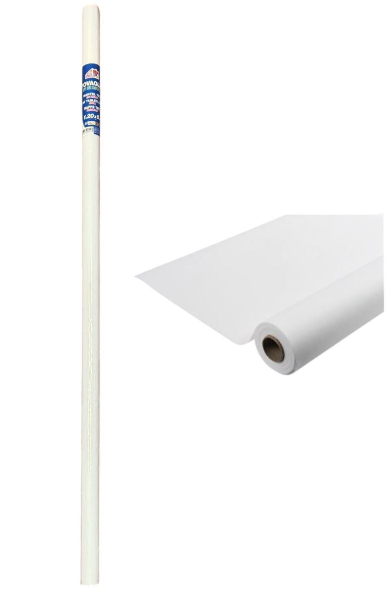 ROULEAU NAPPE PAPIER BLANC 5X1.2M