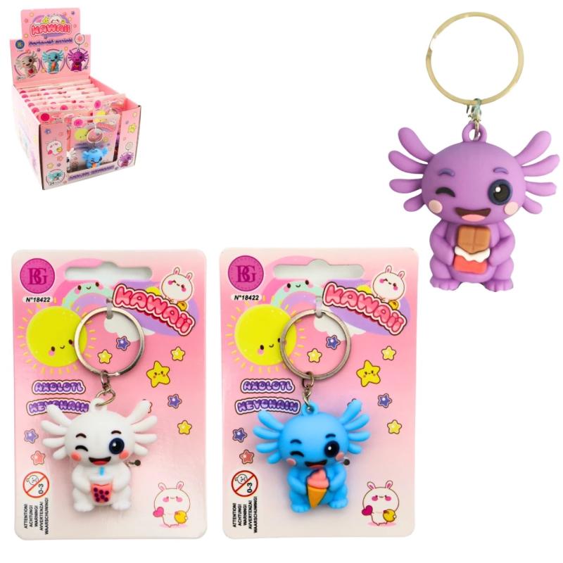 PORTE CLE KAWAII AXOLOTL 4.5CM 3C ASS