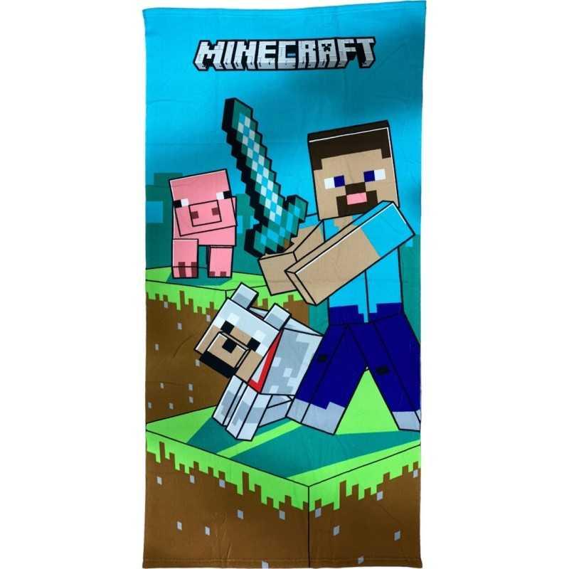 SERVIETTE PLAGE 70X140CM MINECRAFT MNC-003