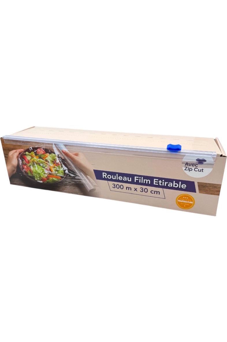 FILM ALIMENTAIRE 300M X 30CM AVEC BOITE + ZIP