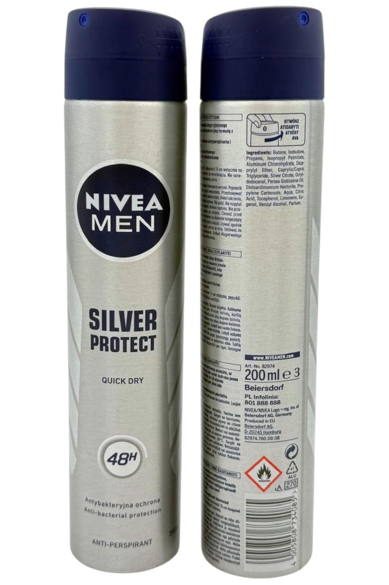 NIVEA DEODORANT 200ML Silver Protect 48H