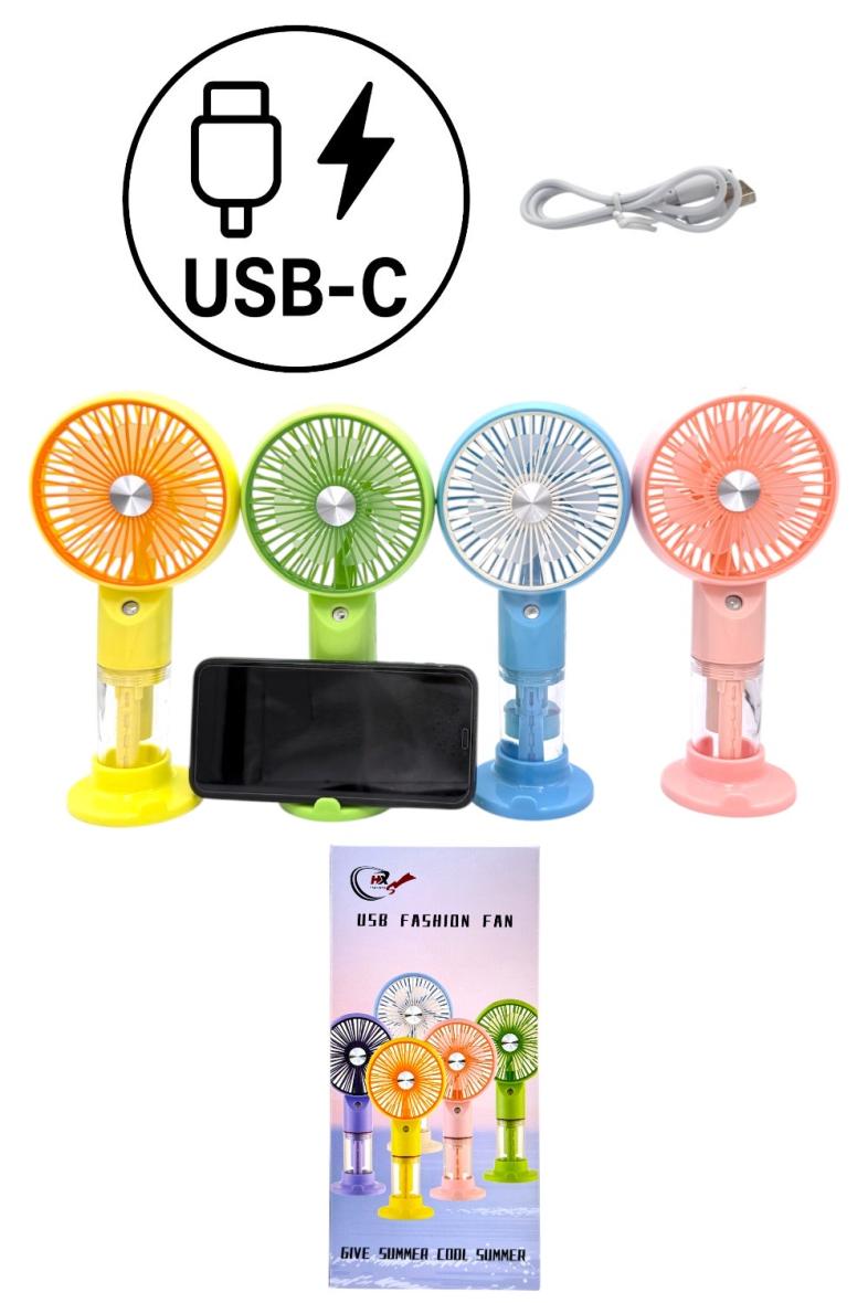 VENTILATEUR MINI 20CM + BRUMISATEUR 4 couleurs