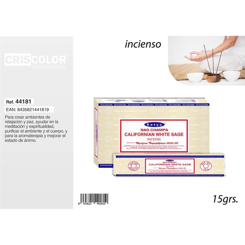 SATYA ENCENS 15G CALIFORNIAN WHITE SAGE