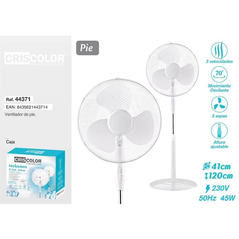 VENTILATEUR SUR PIED H120CM D41CM 45W