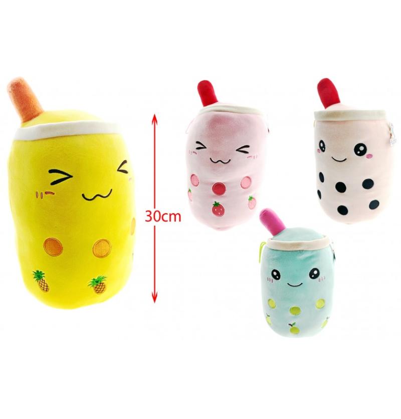PELUCHE SOFT BUBBLE TEA KAWAII H30CM 4ASS