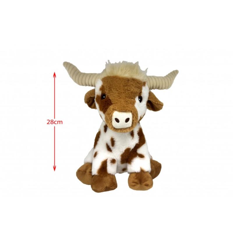 PELUCHE VACHE HIGHLAND BRUN H28CM