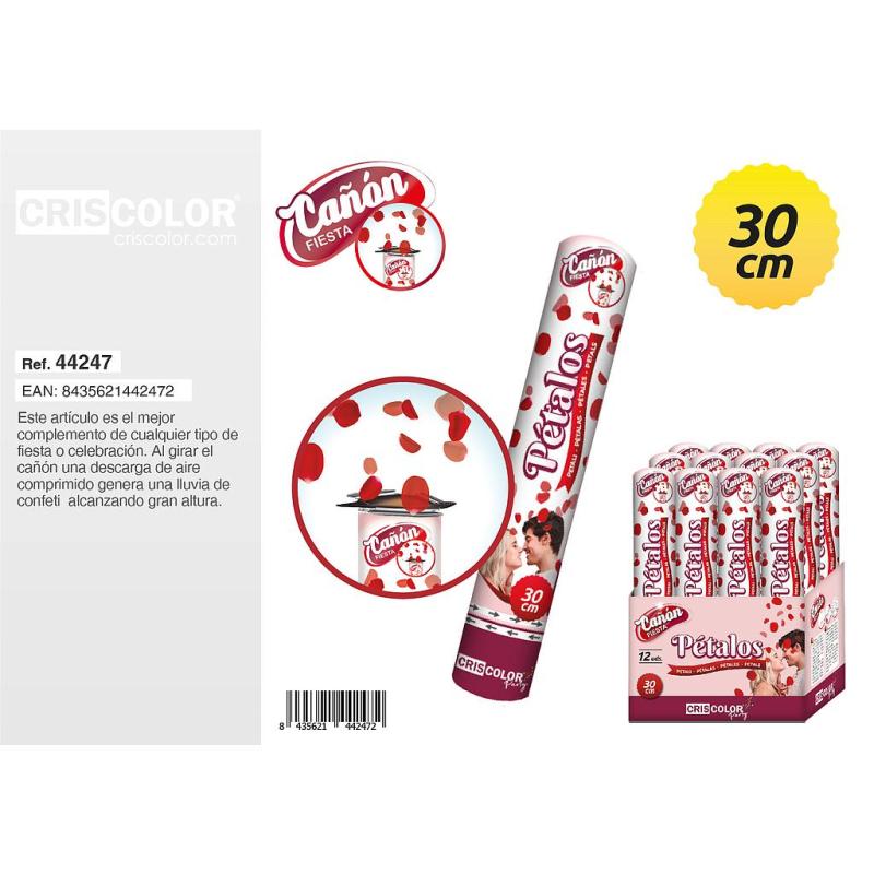CANON CONFETTIS PETALE ROUGE 30CM