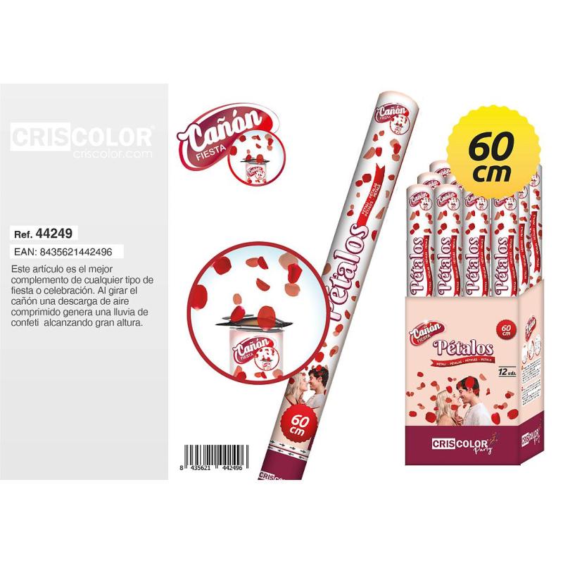 CANON CONFETTIS PETALE ROUGE 60CM