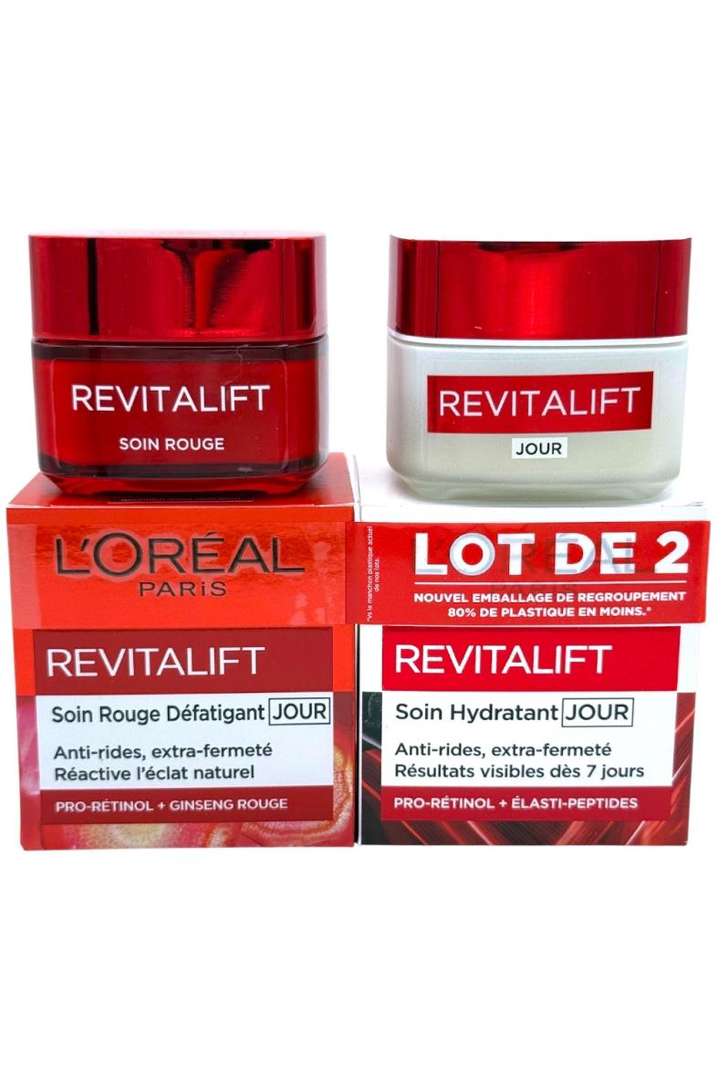 LOT DE 2 CREME L'OREAL REVITALIFT Soin Défatigant Jour + Soin Hydratant Jour
