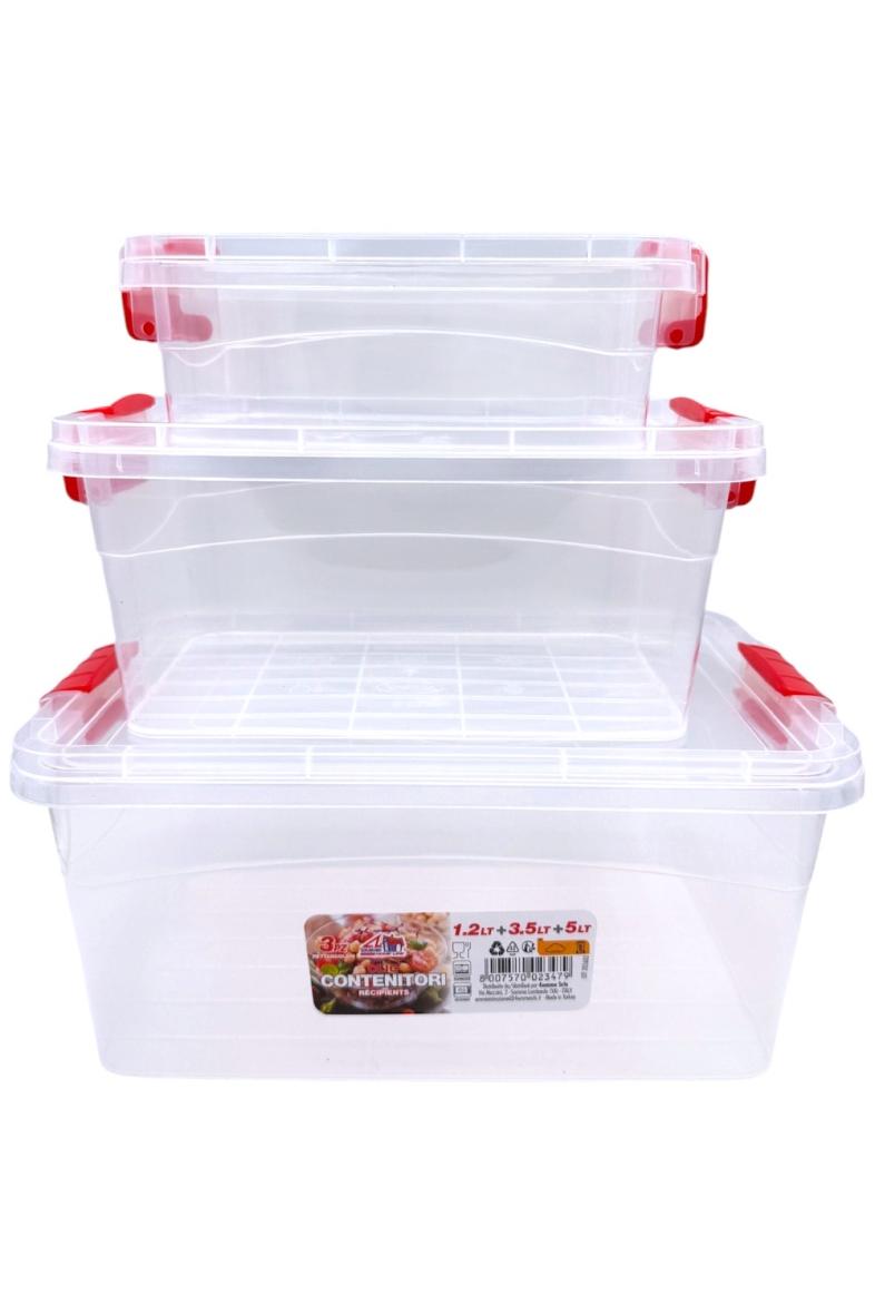 BOITE RANGEMENT X3PCS RECTANGLE 1.2L/3.5L/5L