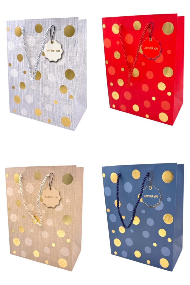 SAC CADEAU 30X40X12 POINT DORÉE (L)