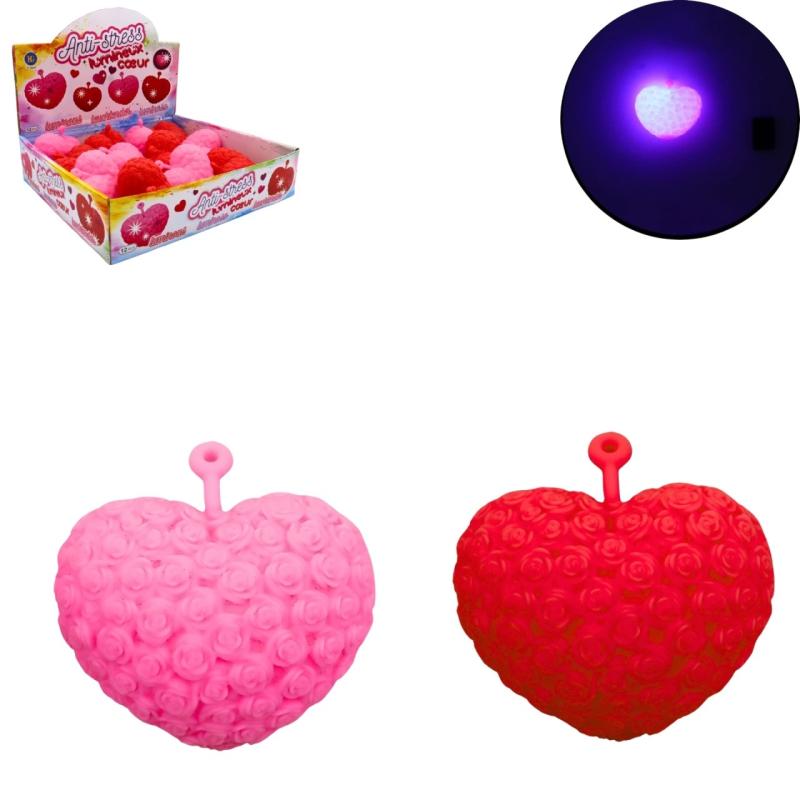 SQUISHY ANTISTRESS CŒUR YOYO LUMINEUX 8X10CM