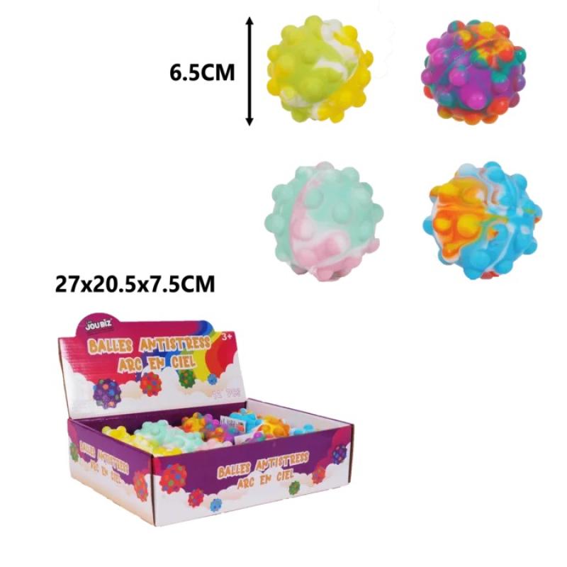 SQUISHY ANTISTRESS BALLE POP ARC EN CIEL