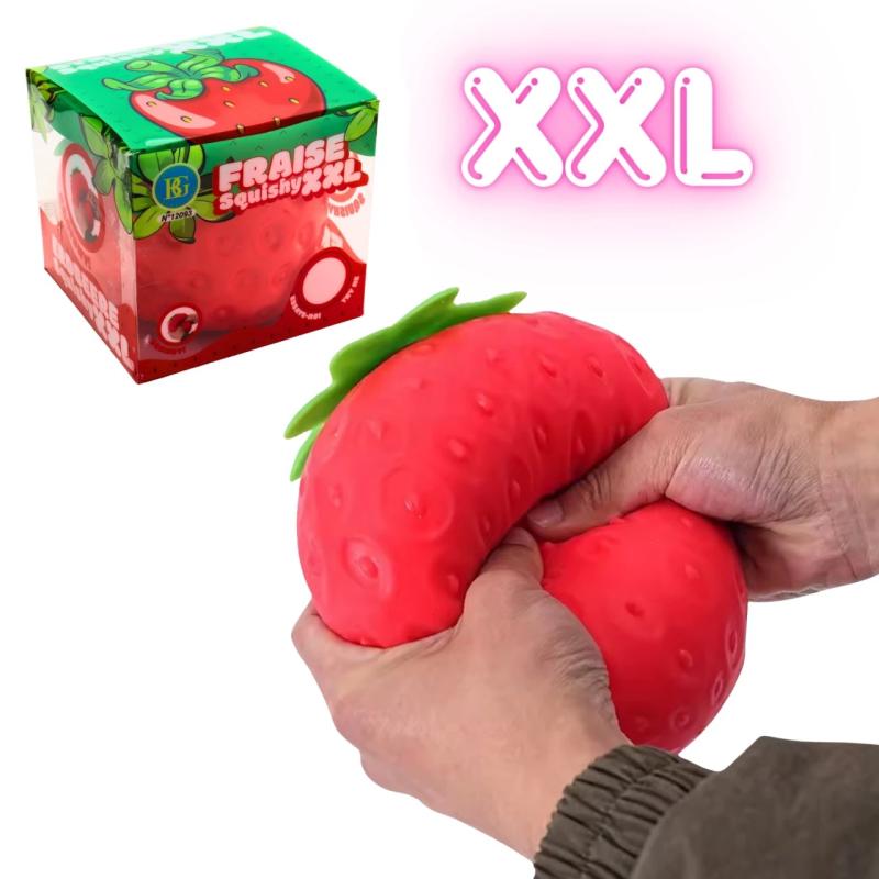 ARRIVAGE EN COURS SQUISHY ANTISTRESS XXL FRAISE 15CM