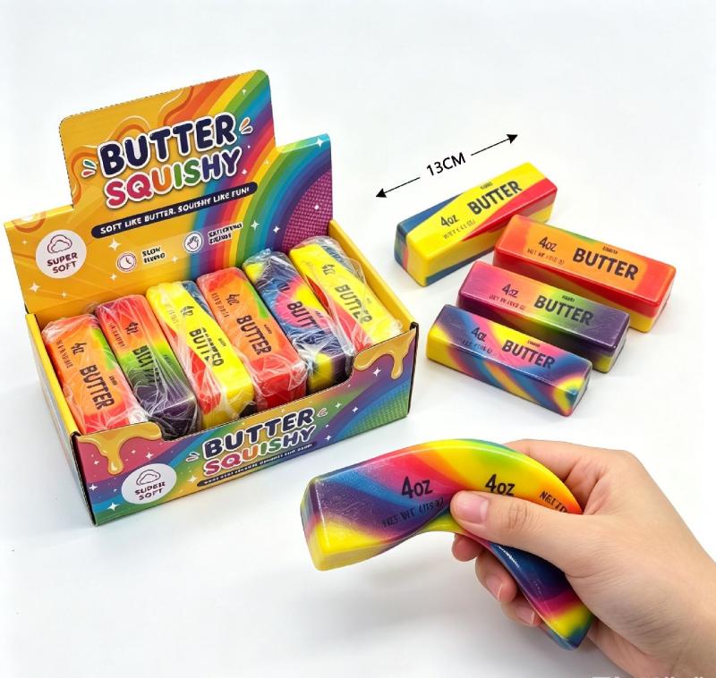 ARRIVAGE EN COURS SQUISHY ANTISTRESS BEURRE RAINBOW 13CM