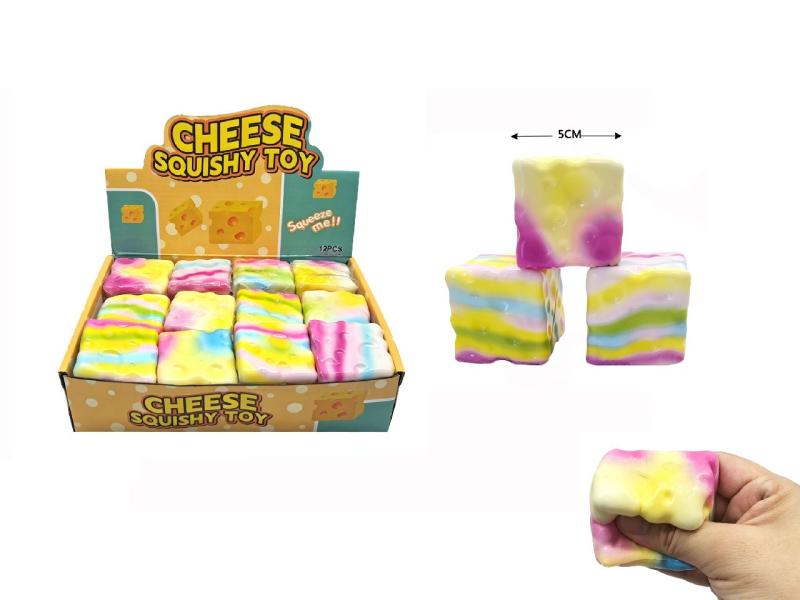 ARRIVAGE EN COURS SQUISHY ANTISTRESS CHEESE RAINBOW 5CM