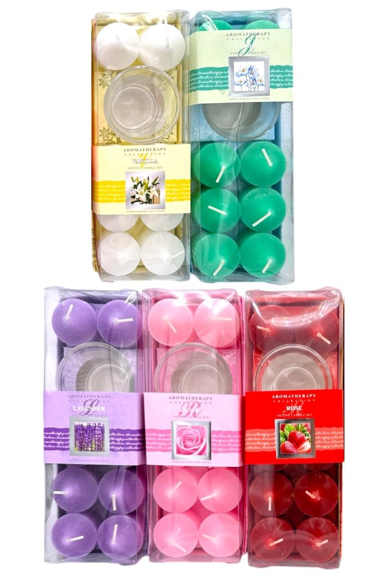 BOUGIE X8PCS + POT VERRE