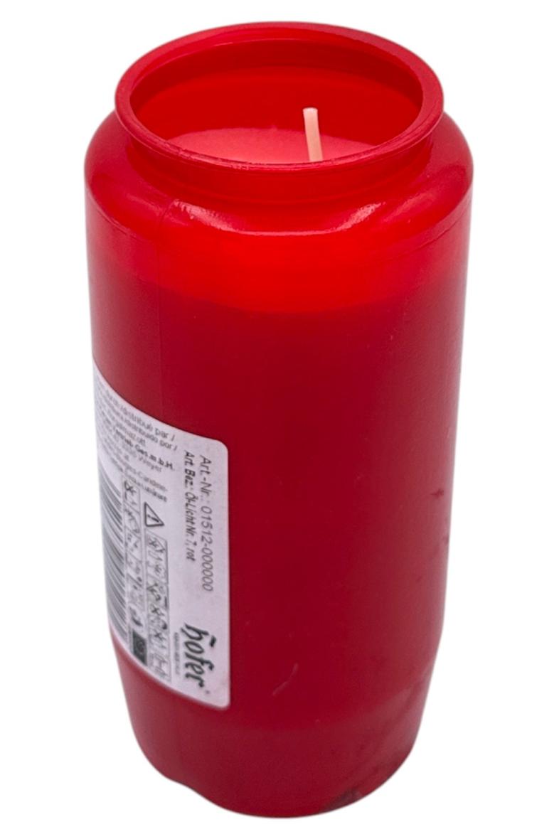 BOUGIE POT ROUGE 14CM