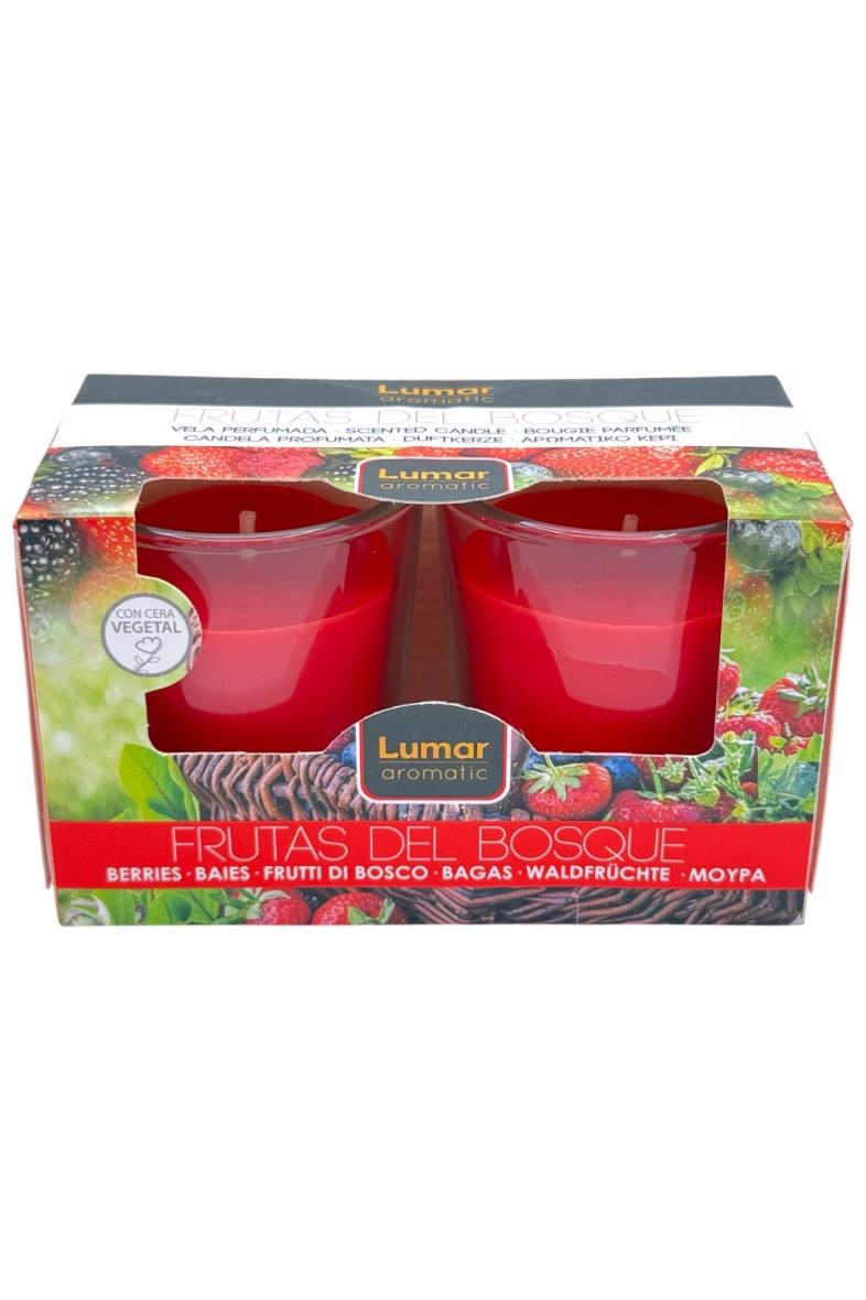 BOUGIE PARFUME POT VERRE 57GX2 FRUITS ROUGES