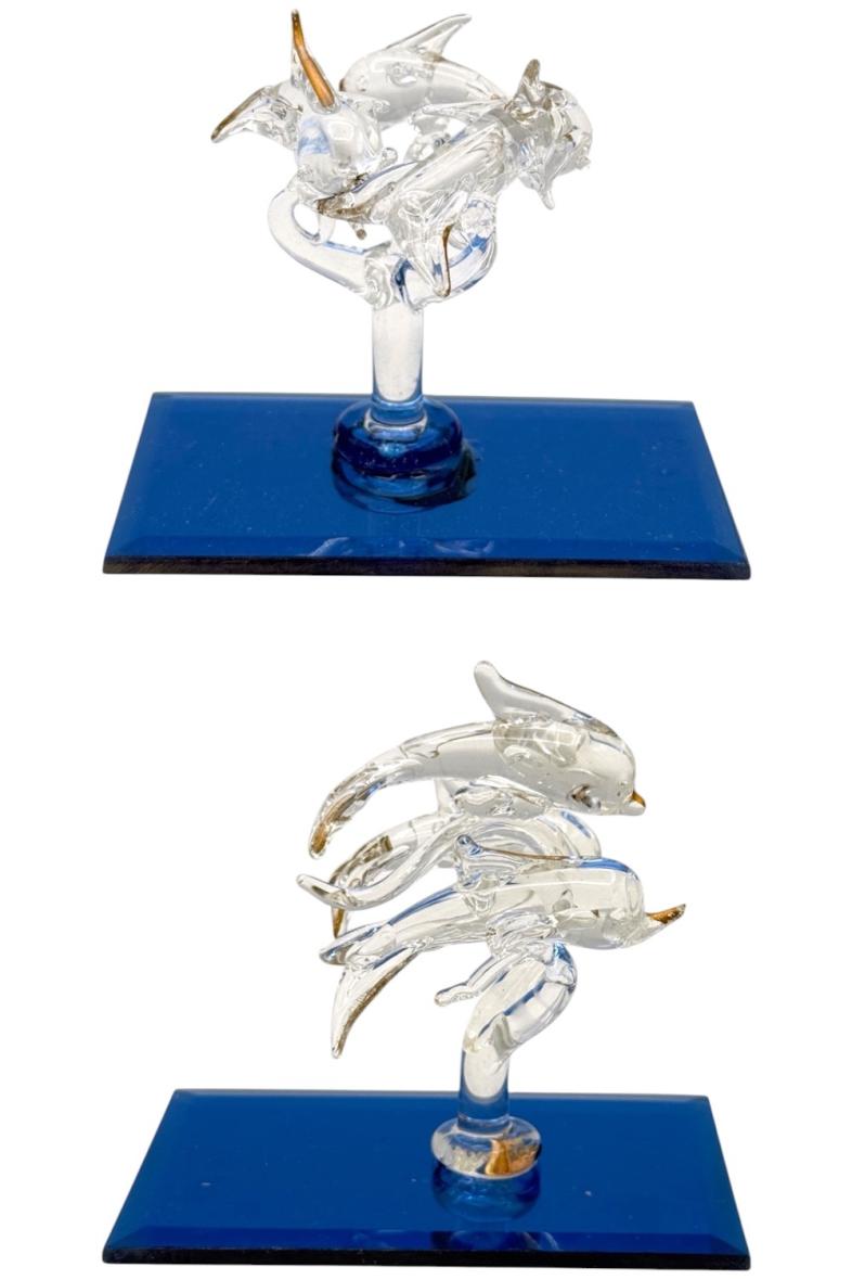 SUJET Verre Décoratif Dauphin 10*10*6CM